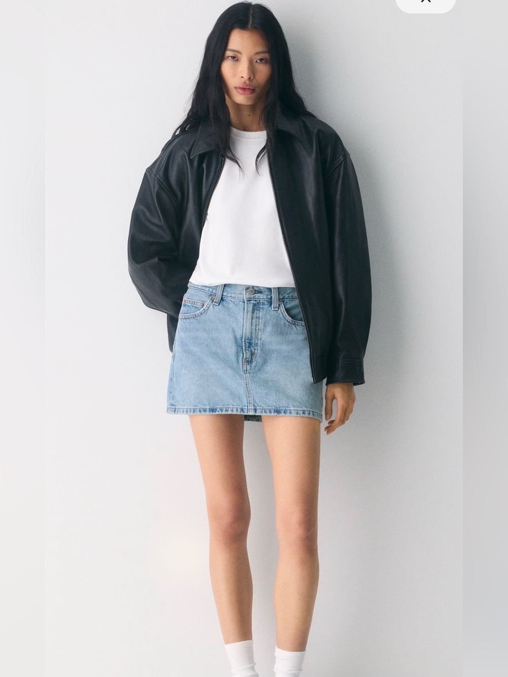 Aritzia Denim Forum the 90s ricci Denim Mini Skirt NWT
